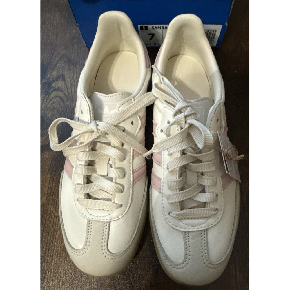 Adidas Samba OG W Women 9.5 White Pink Brand New IH9059 Leather Gum Sole